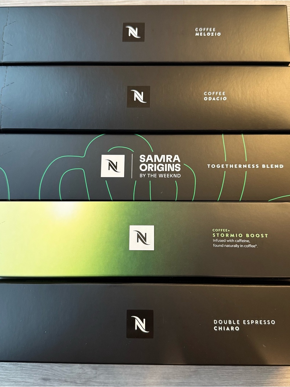 Nespresso Stormio Boost, Double Espresso Chiaro, Samra, Odacio & Melozio